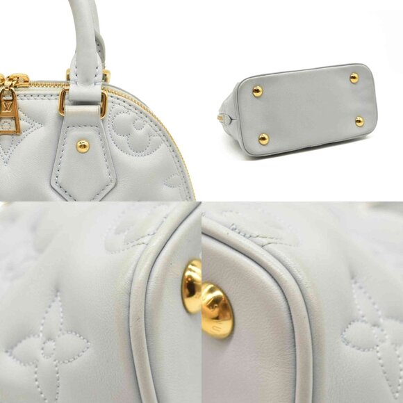LOUIS VUITTON Calfskin Bubblegram Alma BB Ice Blue - Picture 14 of 16